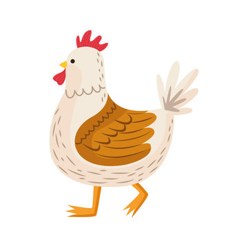 cute hen bird easter character