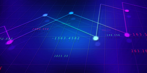 2d rendering Stock market online business concept. business Graph 