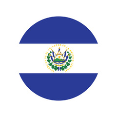El Salvador Flag Button, News Concept Badge, 3d illustration on white background, round flag of El Salvador. - obrazy, fototapety, plakaty