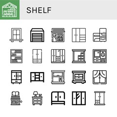 shelf simple icons set