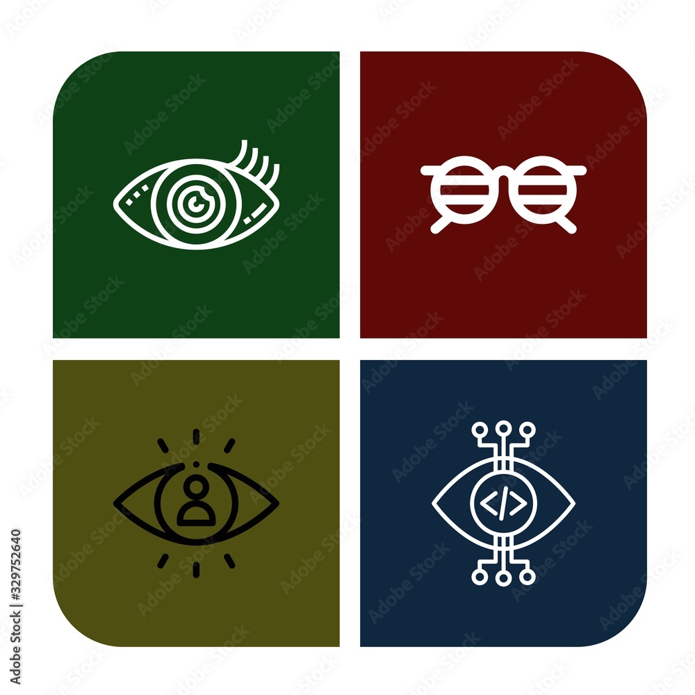 Poster eyesight icon set