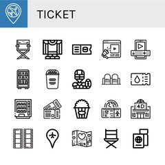 Set of ticket icons