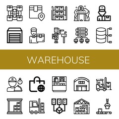 warehouse simple icons set
