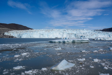 West Greenland Glacier Lodge Eqi blue sky