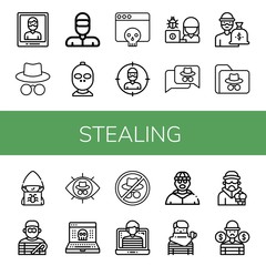 Set of stealing icons