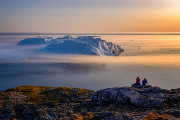 Greenland Ilulissat color glaciers sea ocean fjord - obrazy, fototapety, plakaty