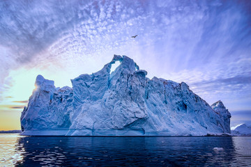 Greenland Ilulissat color glaciers sea ocean fjord