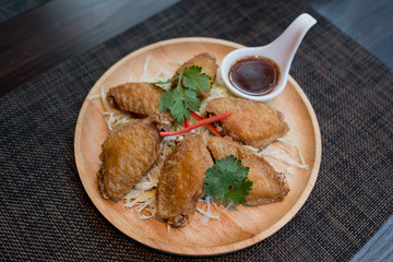 fried chicken korean, hot and spicy food
