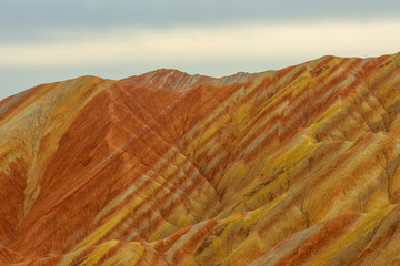 view of Rainbow Mountains in Zhangye Danxia Landform Geological Park