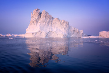 Naklejka na ściany i meble Greenland Ilulissat color glaciers sea ocean fjord