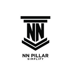 minimal nn n pillar letter initial logo icon design