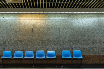 empty seats in metro station