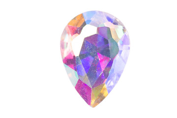 Shiny rhinestones isolated on white background, gemstone