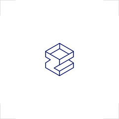 cube logo Z letter initial design geometric box