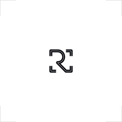 R letter logo initial capture frame design