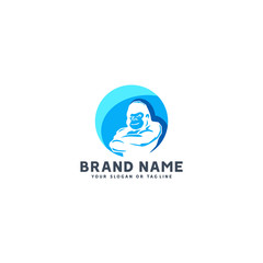 colorful apes logo design vector