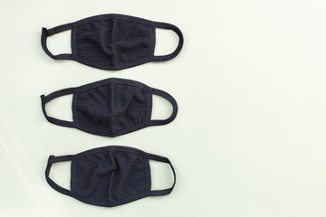 Unisex reusable black cotton mouth masks washable. Dust, smog and pollen protection