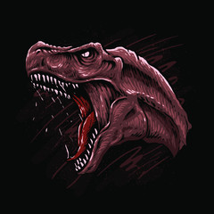 Trex head vector illustration © SINGINK