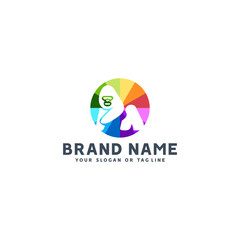 colorful apes logo design vector