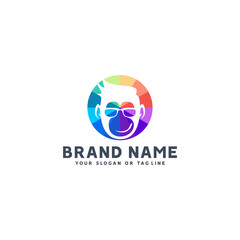 colorful apes logo design vector