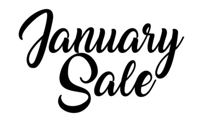 January Sale handwritten lettering on isolated white background. Modern Calligraphy
