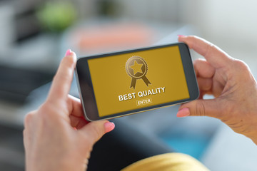 Best quality concept on a smartphone