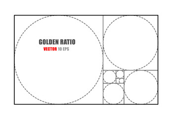 Circles in golden proportion. Futuristic design. Logo. Vector icon. Abstract vector background