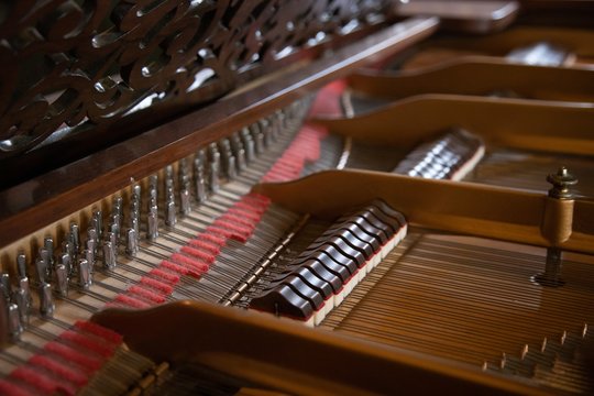 Closeup Shot Of A Fortepiano With Tiles