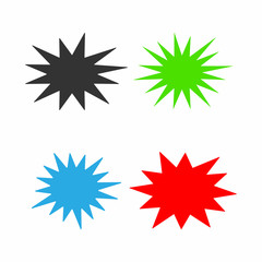 Set of colorful starburst. Collection of vector elements.