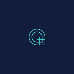 abstract Q letter logo initial design