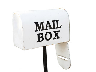 Isolated White mail box with clipping path