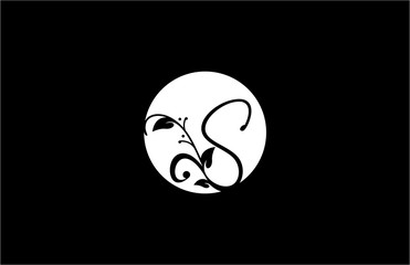 Letter S Circle Luxury Beautiful Flourishes Ornate Monogram Logo