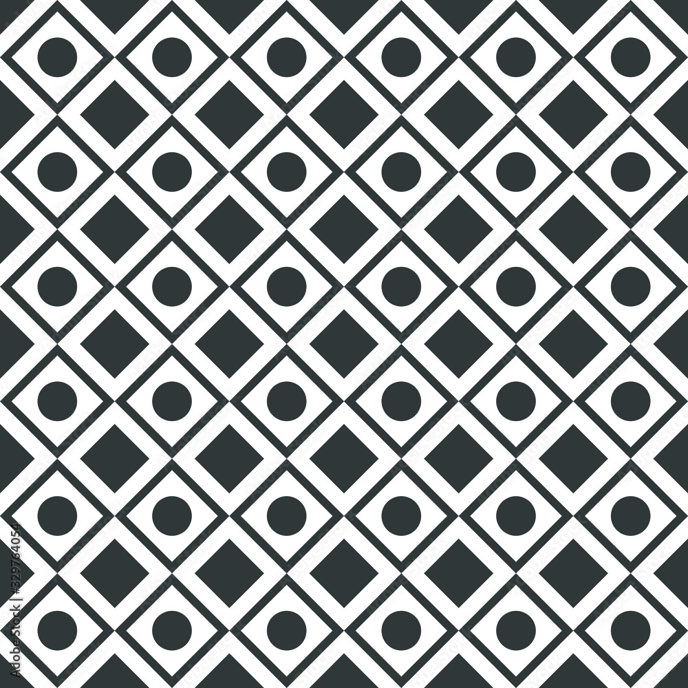 Poster abstract seamless geometric vector pattern. squares and circles.