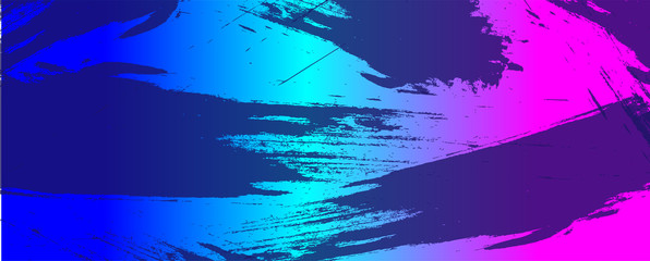 Grunge Bright purple, pink and blue neon multicolored illustration background panorama	