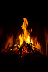 Fire in the fireplace