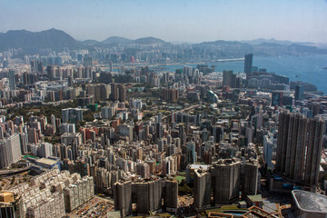 Blick vom Sky100 auf Hongkong.