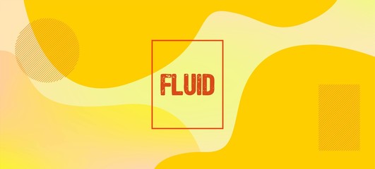 Yellow Vector Business Banner. Iridescent Geometric Web Design. Digital Liquid 