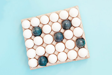 Many eggs in a container.