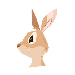 cute little rabbit head easter character