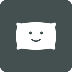 Emoji pillow icon on grey background. Emotions set