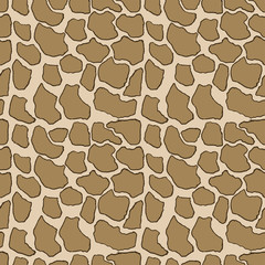 Giraffe skin hand drawn pen texture. Vector seamless pattern sketch skin pattern.