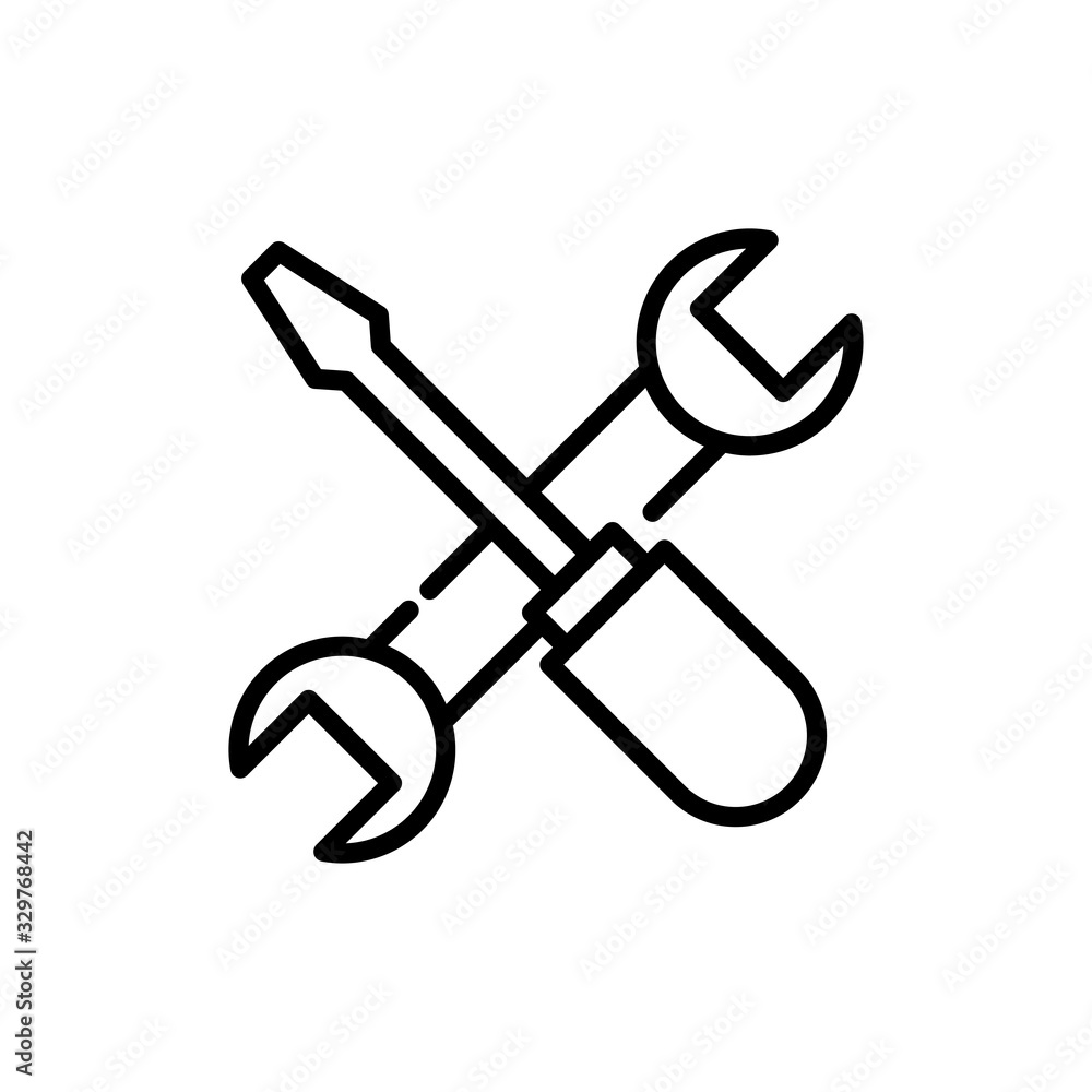 Poster techinical tools icon vector illustration line design and development style icon