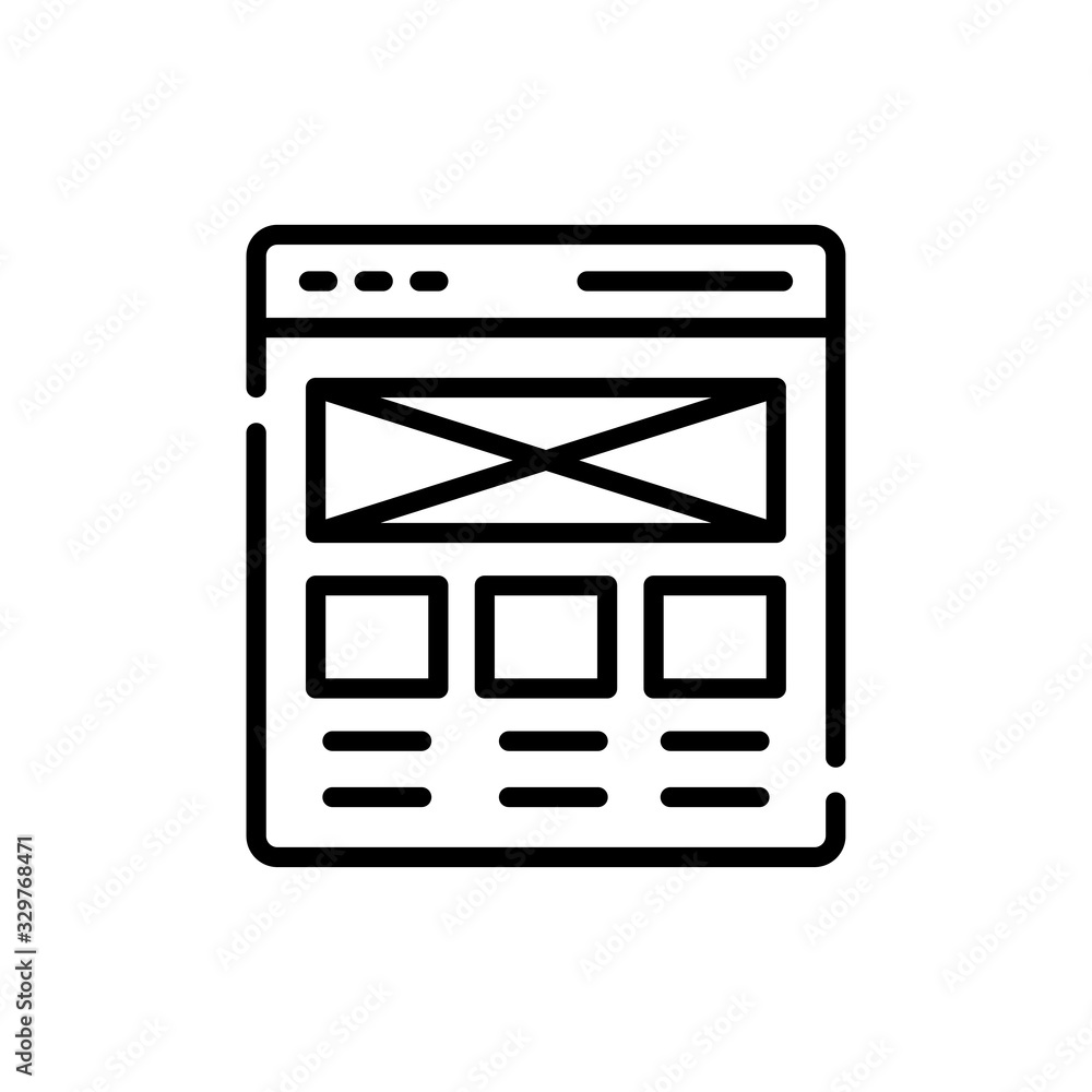 Poster wireframe icon vector illustration line design and development style icon