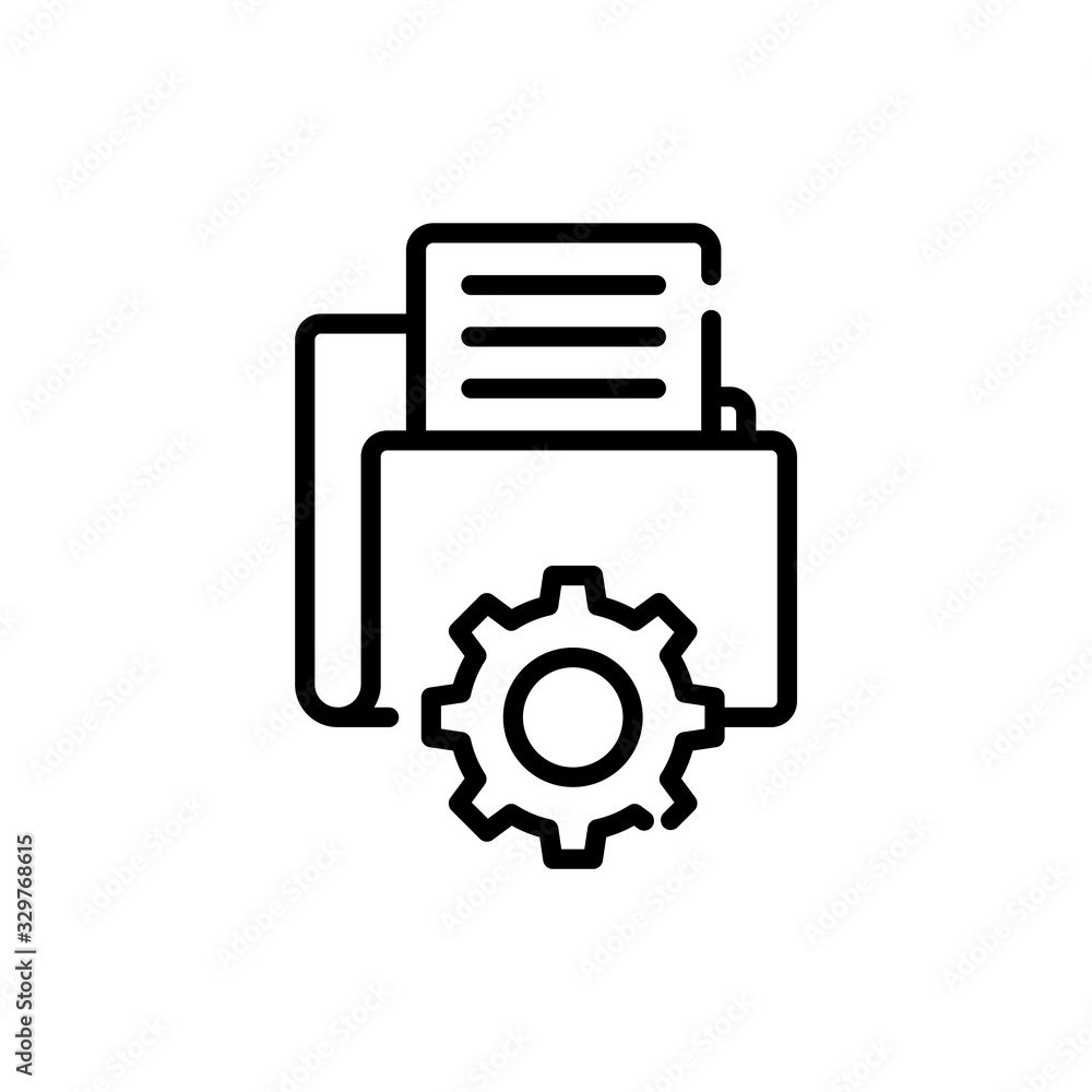 Poster data management icon vector illustration line design and development style icon