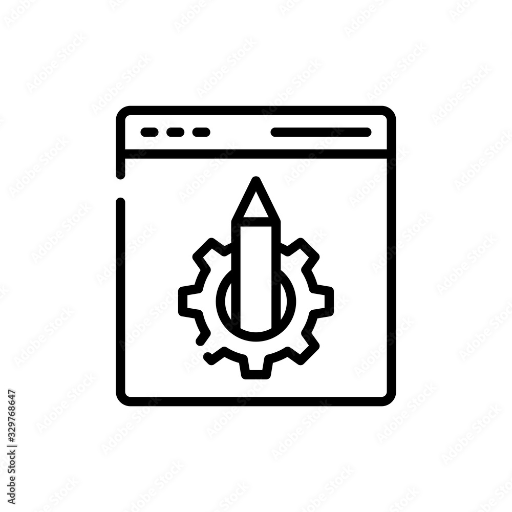 Poster content management icon vector illustration line design and development style icon