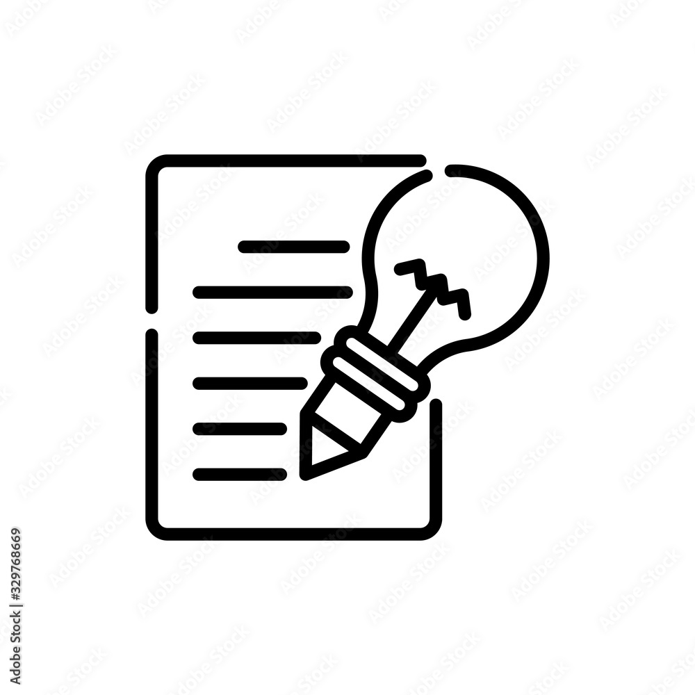 Poster creative idea icon vector illustration line design and development style icon