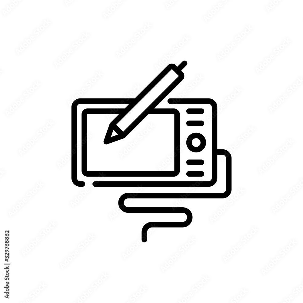 Poster digital drawing icon vector illustration line design and development style icon