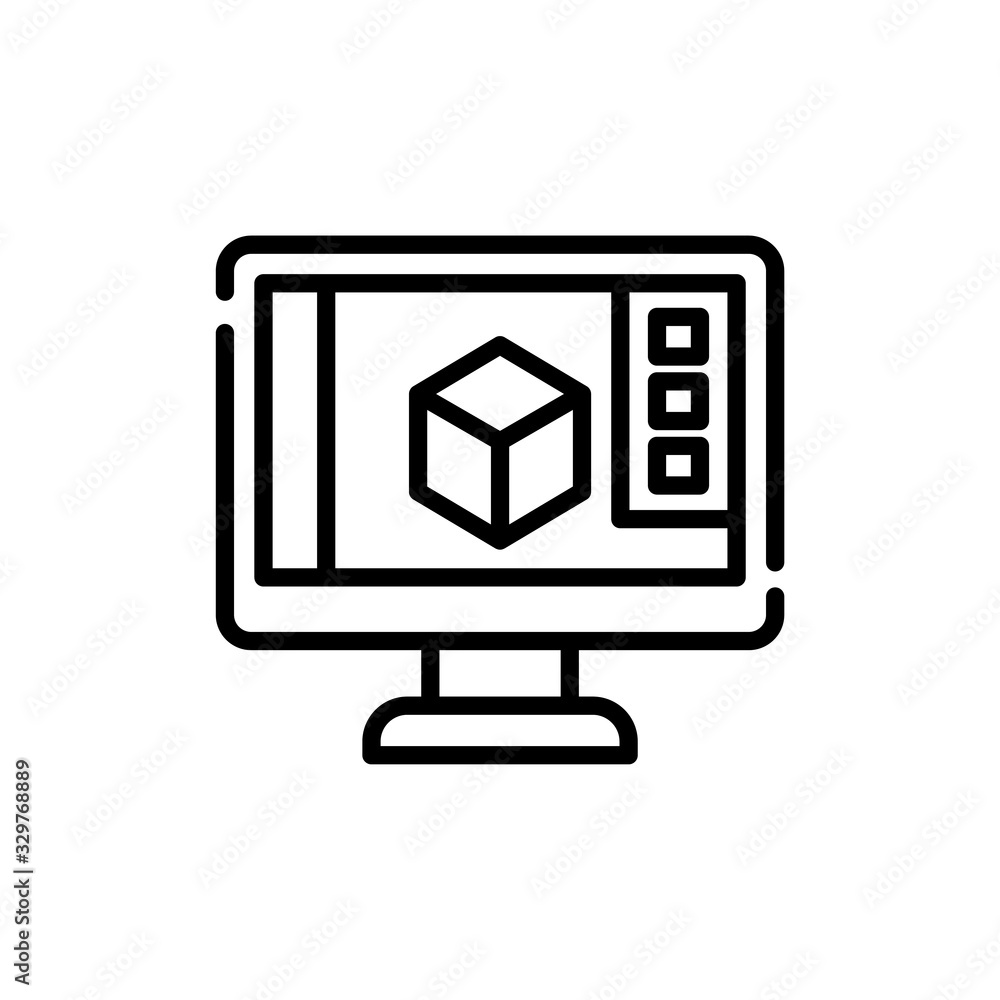 Poster graghics software icon vector illustration line design and development style icon