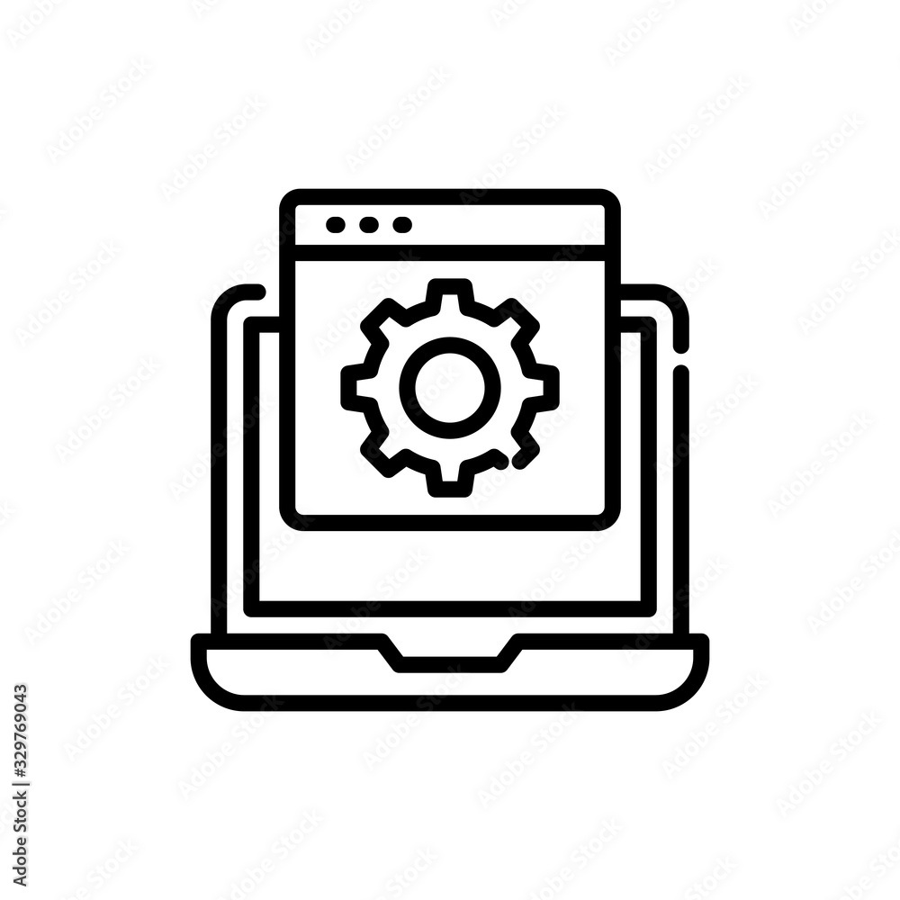 Poster web setting icon vector illustration line design and development style icon
