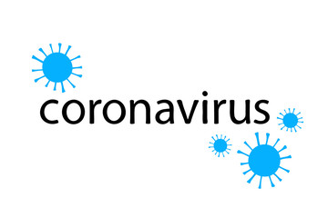 Novel Coronavirus vector lettering, symbol. Hand-drawn Sign 2019-nCoV, MERS-Cov isolated on white background. Stylized medical illustration. Abstract virus model logotype. Pandemic Coronavirus Banner